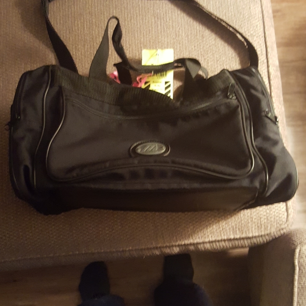 Black duffle bag